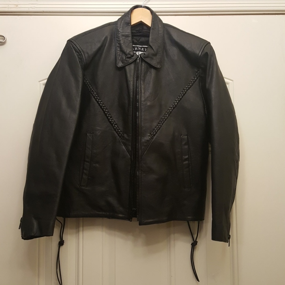 Black leather jacket